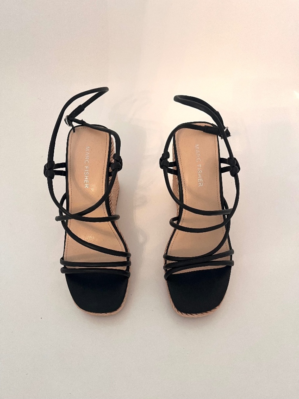 New! Mark Fisher-Platform Black Strappy Sandals, Size 7
